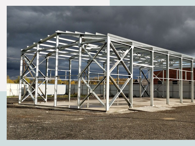 Двускатные ангары в Копейск от 616 руб. за квадрат